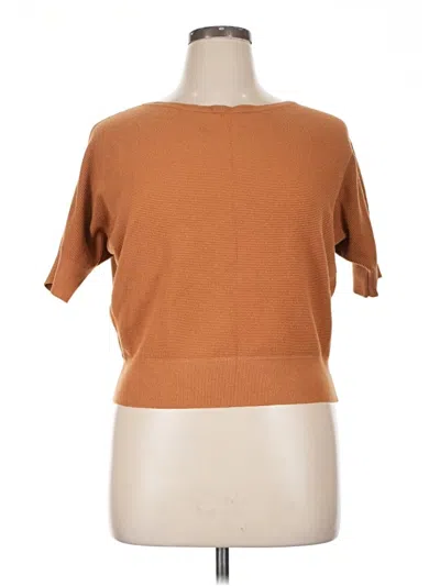 Pre-owned Vila Milano Short Sleeve Top Brown Boatneck Tops