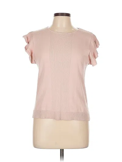 Pre-owned Vila Milano Short Sleeve Top Pink Ruffles Neckline Tops