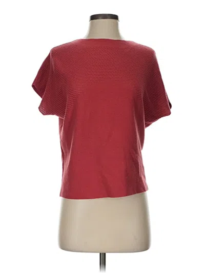 Pre-owned Vila Milano Short Sleeve T-shirt In Burgundy