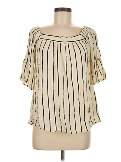 Pre-owned Vila Short Sleeve Blouse In Ivory