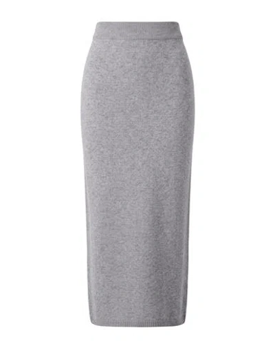 Vila Woman Maxi Skirt Grey Size M Livaeco By Birla Cellulose, Polyester, Nylon In Gray