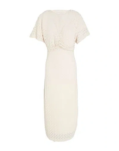 Vila Woman Midi Dress Cream Size L Recycled Polyester, Elastane In Neutral