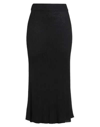 Vila Woman Midi Skirt Black Size L Acrylic