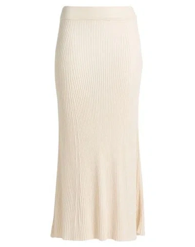 Vila Woman Midi Skirt Ivory Size L Acrylic In Neutral