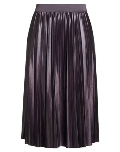 Vila Woman Midi Skirt Plum Size Xl Recycled Polyester, Elastane