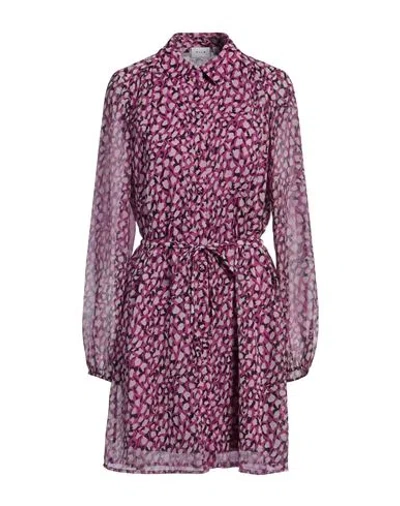 Vila Woman Mini Dress Mauve Size 12 Polyester In Purple