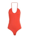 Vila Woman One-piece Swimsuit Orange Size S Polyamide, Elastane In Orange