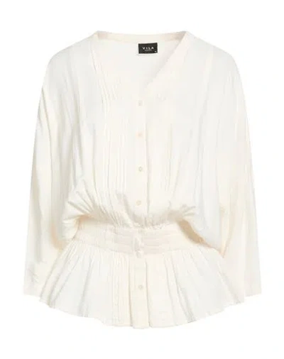 Vila Woman Shirt Cream Size L Viscose In White