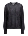 Vila Woman Sweater Black Size L Ecovero Viscose, Polyester, Metallic Fiber