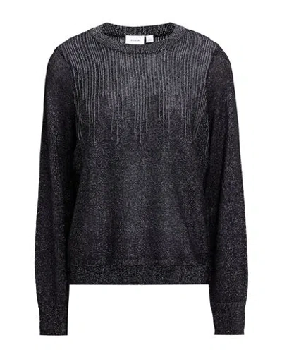 Vila Woman Sweater Black Size L Ecovero Viscose, Polyester, Metallic Fiber