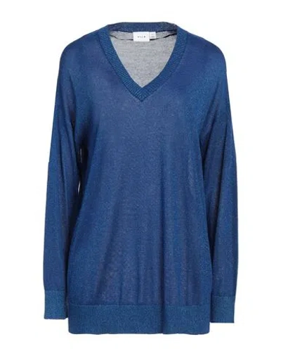 Vila Woman Sweater Blue Size L Viscose, Polyester