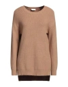 Vila Woman Sweater Camel Size L Viscose, Nylon, Polyester In Beige