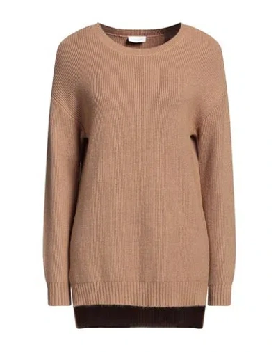 Vila Woman Sweater Camel Size L Viscose, Nylon, Polyester In Beige