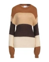 Vila Woman Sweater Camel Size M Acrylic In Beige
