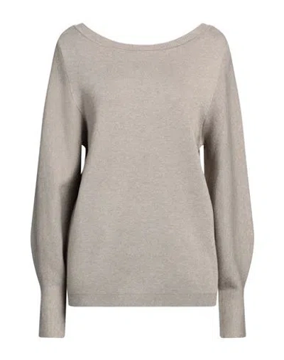 Vila Woman Sweater Grey Size L Polyester, Viscose, Polyamide In Gray