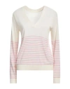 Vila Woman Sweater Ivory Size M Recycled Polyester, Viscose, Nylon, Polyester In White
