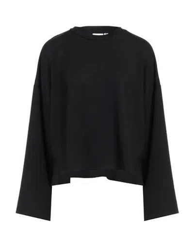 Vila Woman T-shirt Black Size L Tencel, Recycled Polyester, Elastane