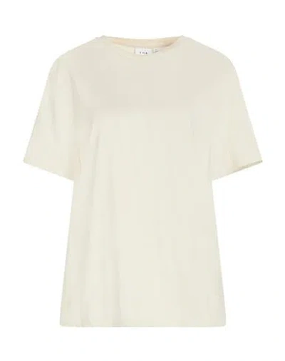 Vila Woman T-shirt Ivory Size L Cotton, Recycled Cotton In White