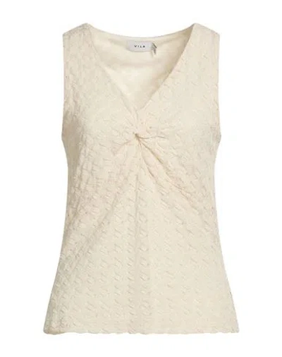 Vila Woman Top Beige Size M Polyester, Elastane In Neutral