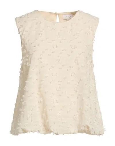 Vila Woman Top Ivory Size 10 Polyester In Neutral
