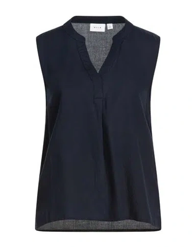 Vila Woman Top Midnight Blue Size 10 Livaeco By Birla Cellulose