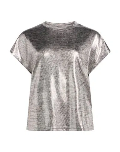 Vila Woman Top Silver Size M Recycled Polyester, Elastane