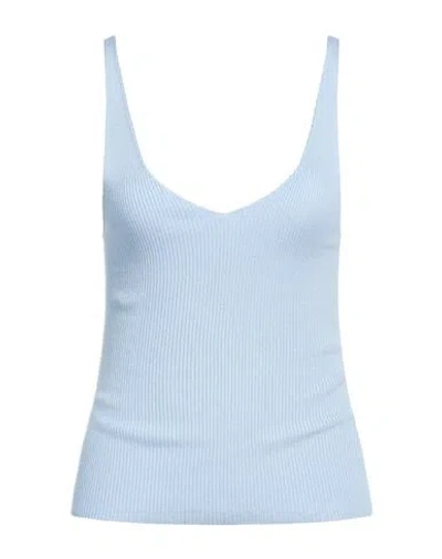 Vila Woman Top Sky Blue Size L Ecovero Viscose, Nylon