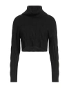 Vila Woman Turtleneck Black Size L Polyester, Acrylic, Elastane