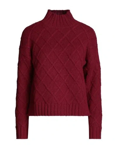 Vila Woman Turtleneck Garnet Size S Recycled Polyester, Polyester In Red