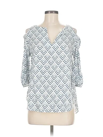Pre-owned Vilagallo 3/4 Sleeve Blouse In Blue