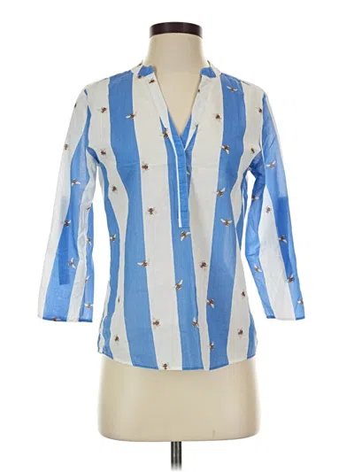 Pre-owned Vilagallo 3/4 Sleeve Button Down Shirt In Blue