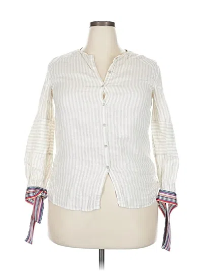 Pre-owned Vilagallo 3/4 Sleeve Button Down Shirt In Ivory