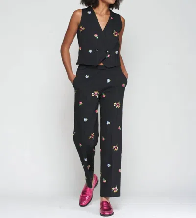 Vilagallo Aberturas Suit Pants In Black Floral