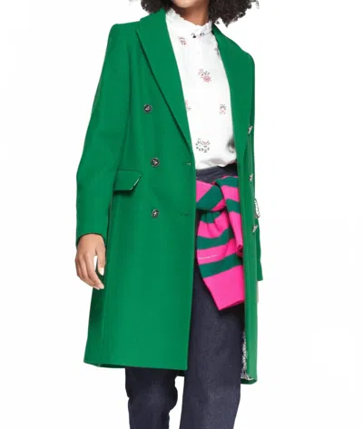 Vilagallo Ablian Coat In Verde Lana In Green