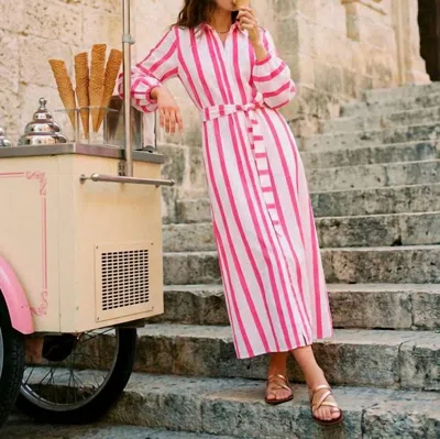 Vilagallo Alejandra Maxi Dress In Neon Pink