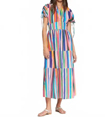 Vilagallo A-line Striped Dress In Multi