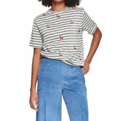 Vilagallo Amalia Lurex T-shirt In Raya Negro In Multi