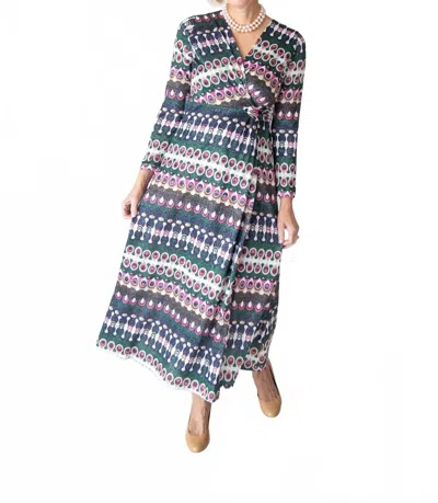 Vilagallo Amelia Maxi Dress In Black Multi