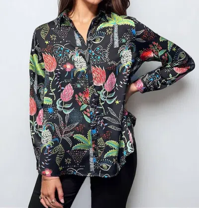 Vilagallo Anastasia Print Blouse In Black Multi