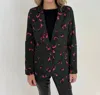Vilagallo Andrea Jacket In Leopardo Rosa In Black