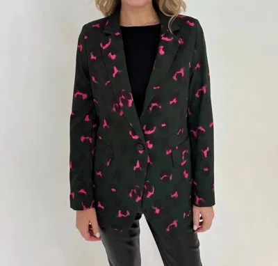 Vilagallo Andrea Jacket In Leopardo Rosa In Black