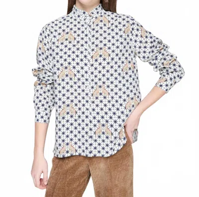Vilagallo Andy Leopards And Stars Print Shirt In White Multi