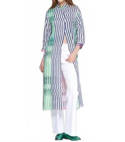 Vilagallo Antonella Raya Marino Verde Rosa Dress In Lime Green, Navy, Hot Pink In Multi