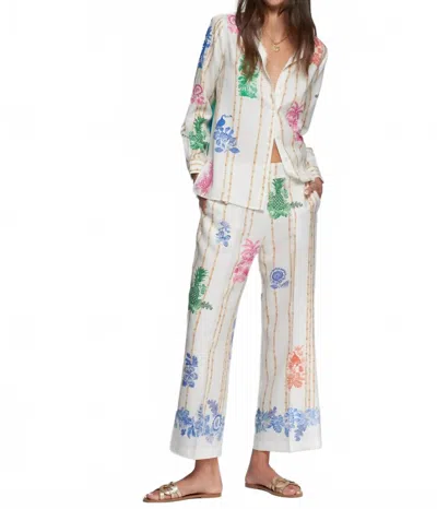 Vilagallo Bambu Tea Top In White Multi