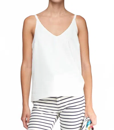 VILAGALLO BEADED NECKLINE TANK TOP IN WHITE