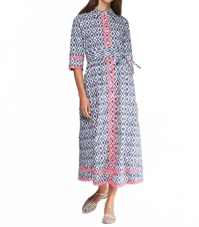 Vilagallo Brenda Dress In Navy And Neon In Multi