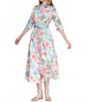 Vilagallo Brenda Dress In Turquoise And Coral In Multi