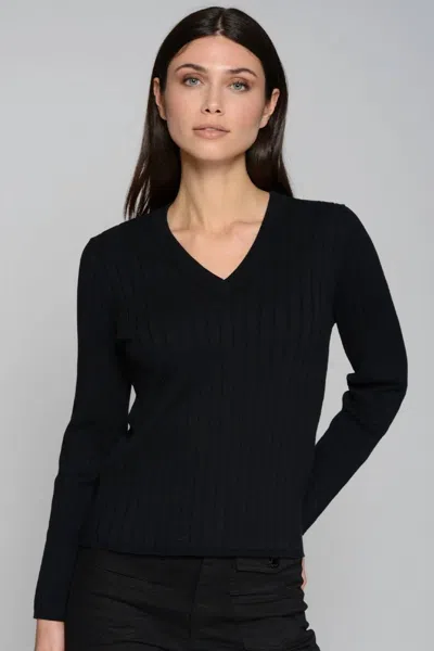 Vilagallo Button Sleeve Jumper In Black