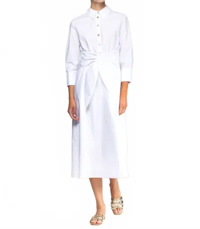 Vilagallo Dress Camisero Lazo In Blanco In White