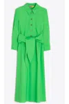 Vilagallo Camisero Maxi Dress In Green In Green